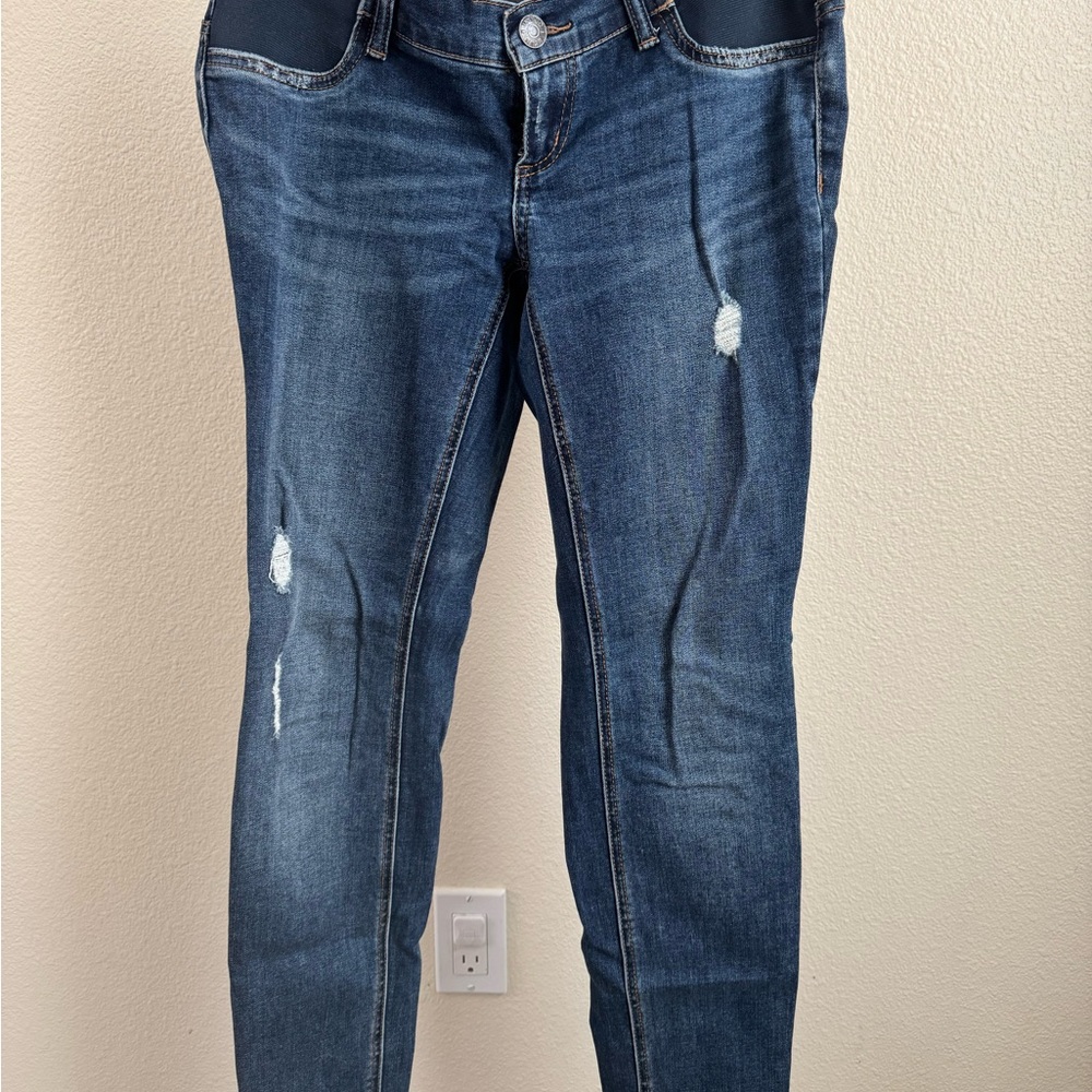 MATERNITY Indigo Blue Women's Distressed Skinny Jeans